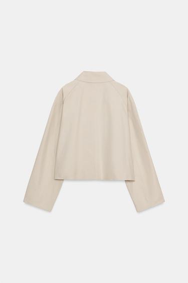 CROPPED DOUBLE-BREASTED TRENCH COAT - Stone by Zara - Image 8