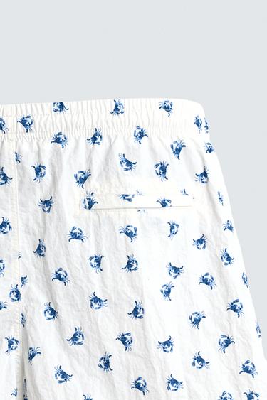 MAILLOT DE BAIN MI-LONG CRABES - Blanc de Zara - Image 3