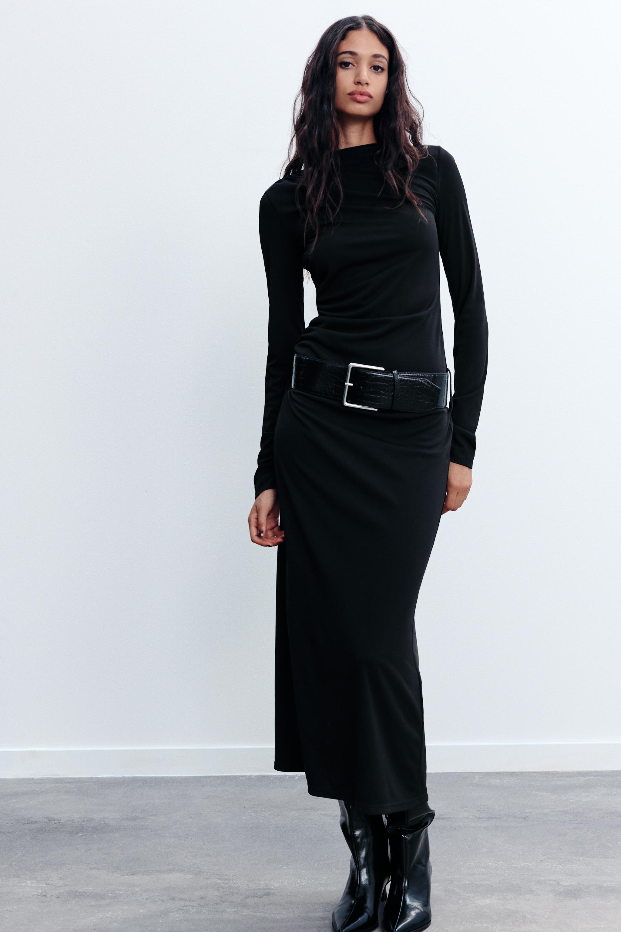 ROBE PLISSEE CEINTURE Noir ZARA Canada