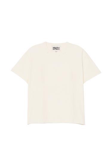 INSIDE-OUT WASHED-EFFECT T-SHIRT - Butter by Zara