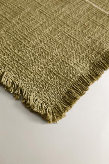 SET DE TABLE COTON RAYURES CONTRASTANTES - Vert de Zara - Image 2