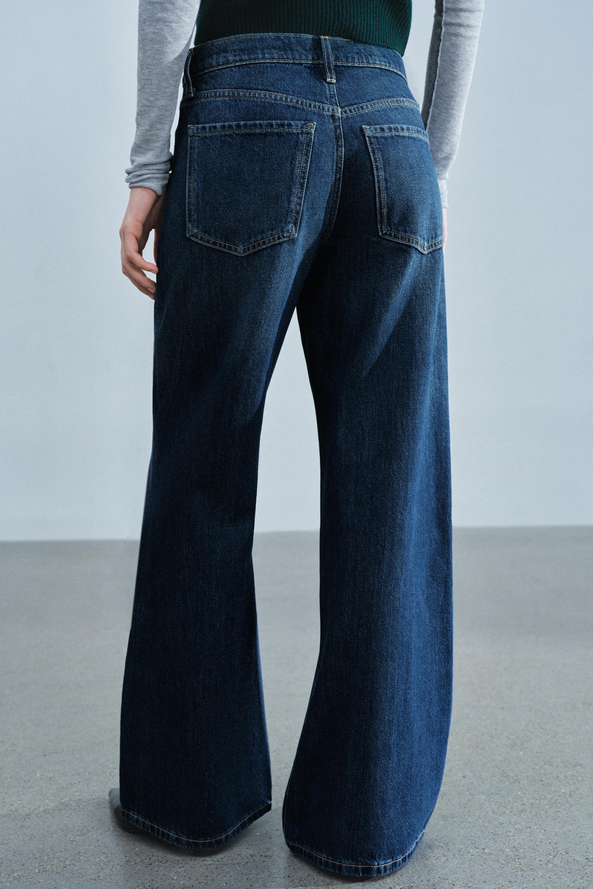 Zara ZW COLLECTION GENİŞ PAÇA DÜŞÜK BEL JEAN görsel 7