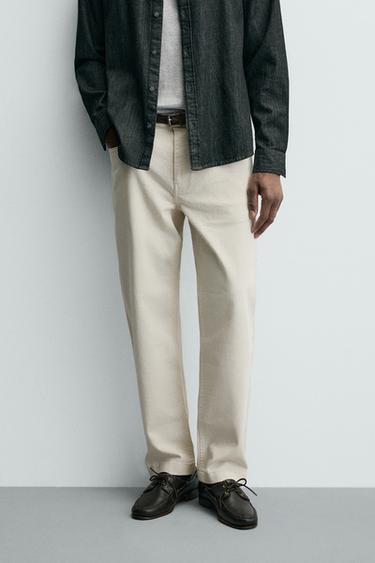 STRAIGHT FIT BROEK - Ecru van Zara
