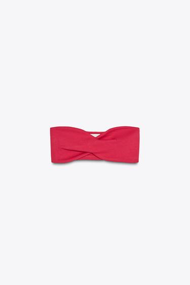 INTERLOCK BANDEAU TOP - Fuchsia by Zara - Image 2