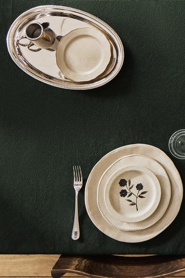 COLOURED HEAVY-LINEN TABLECLOTH - Green by Zara