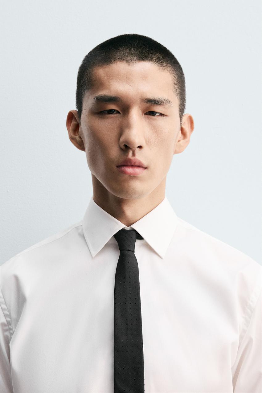Cravatta Uomo In Seta 100% Con Motivo A Quadretti Bianco E Nero - Tessuto Jacquard, Handmade