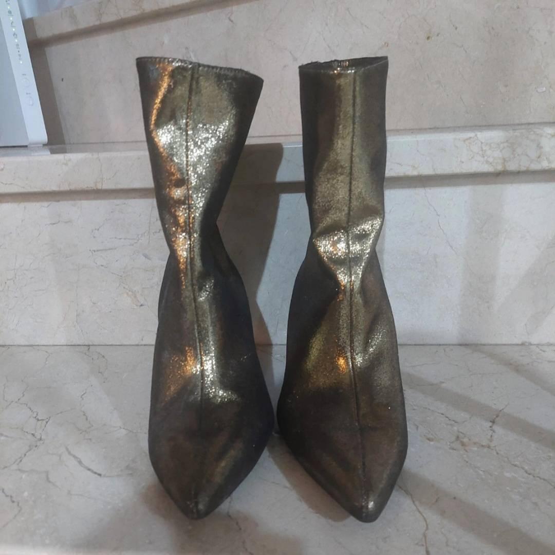 STILETTO HEEL METALLIC ANKLE BOOTS - Image 3