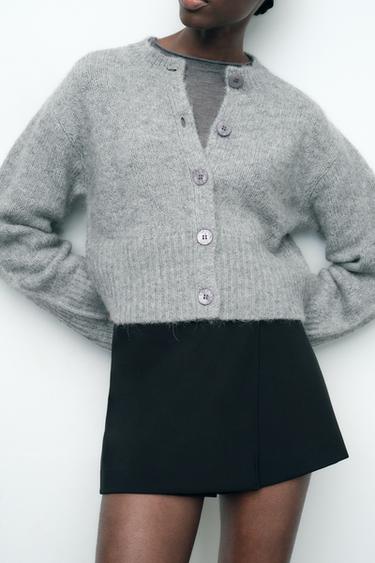 Zara SOFT KNIT CARDIGAN - Mid-gray