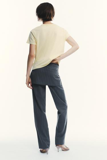 PANTALON-JUPE À RAYURES TENNIS - Bleu / Gris de Zara - Image 4