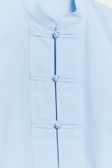 CHEMISE POPELINE À BRANDENBOURGS - Bleu de Zara - Image 5