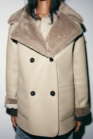 REVERSIBLE DOUBLE-FACED COAT - Taupe grey by Zara - Image 5
