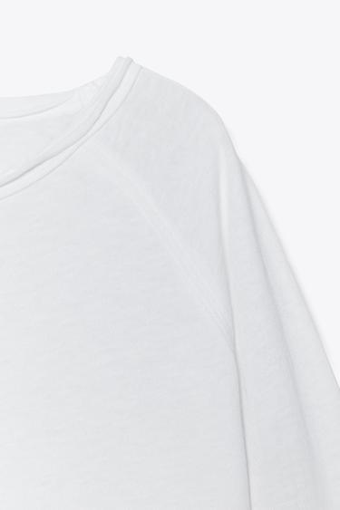 WASHED LONG SLEEVE T-SHIRT - White by Zara - Image 6