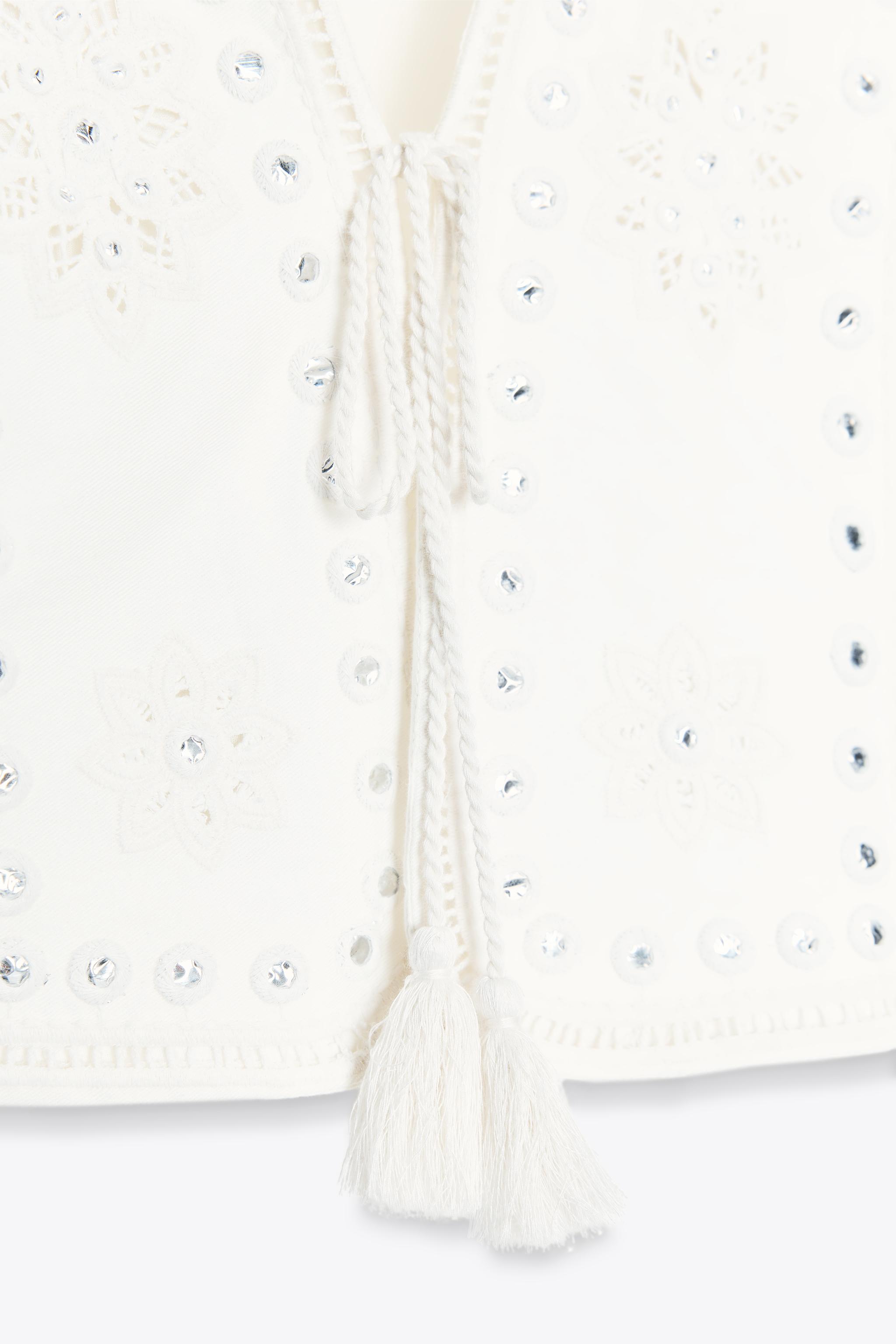 EMBROIDERED MIRROR VEST TOP