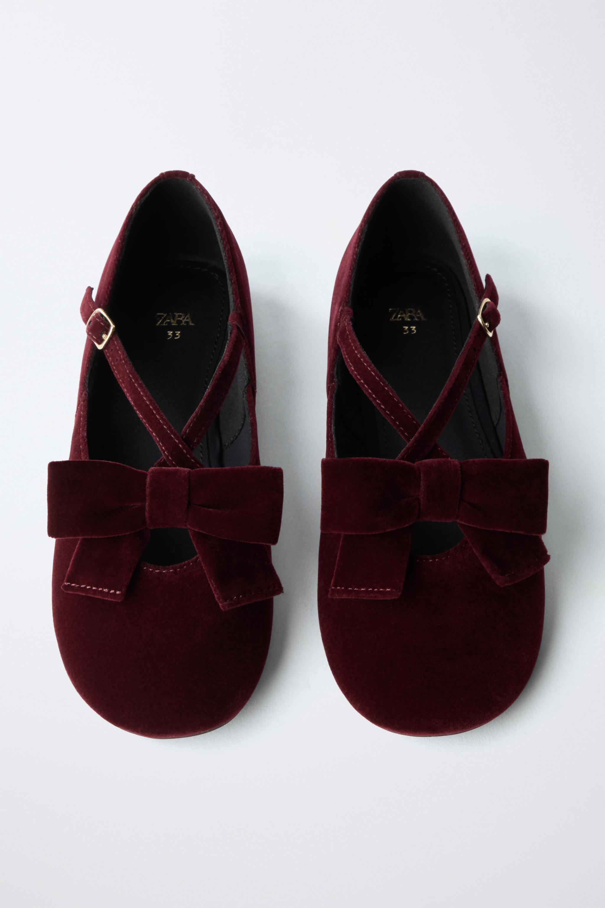 VELVET BOW BALLET FLATS