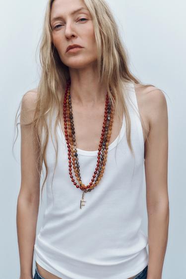 RIBBED STRAPPY TOP - White by Zara