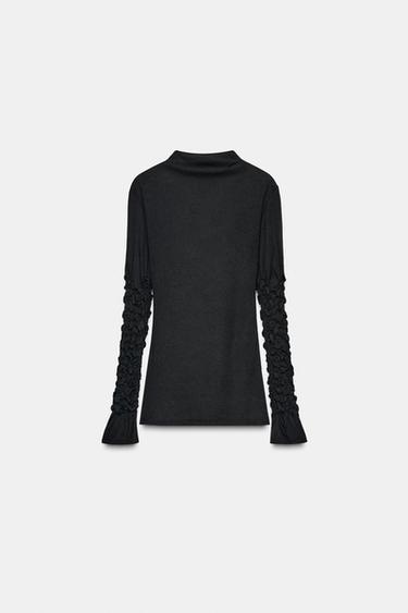 HIGH NECK long sleeve TOP - Black by Zara - Image 5