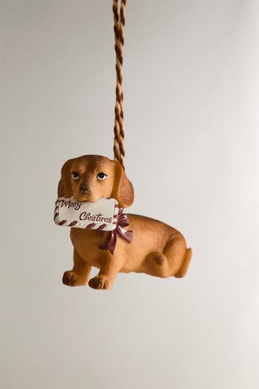 DOG LETTER CHRISTMAS TREE DECORATION - Brown by Zara - Image 0