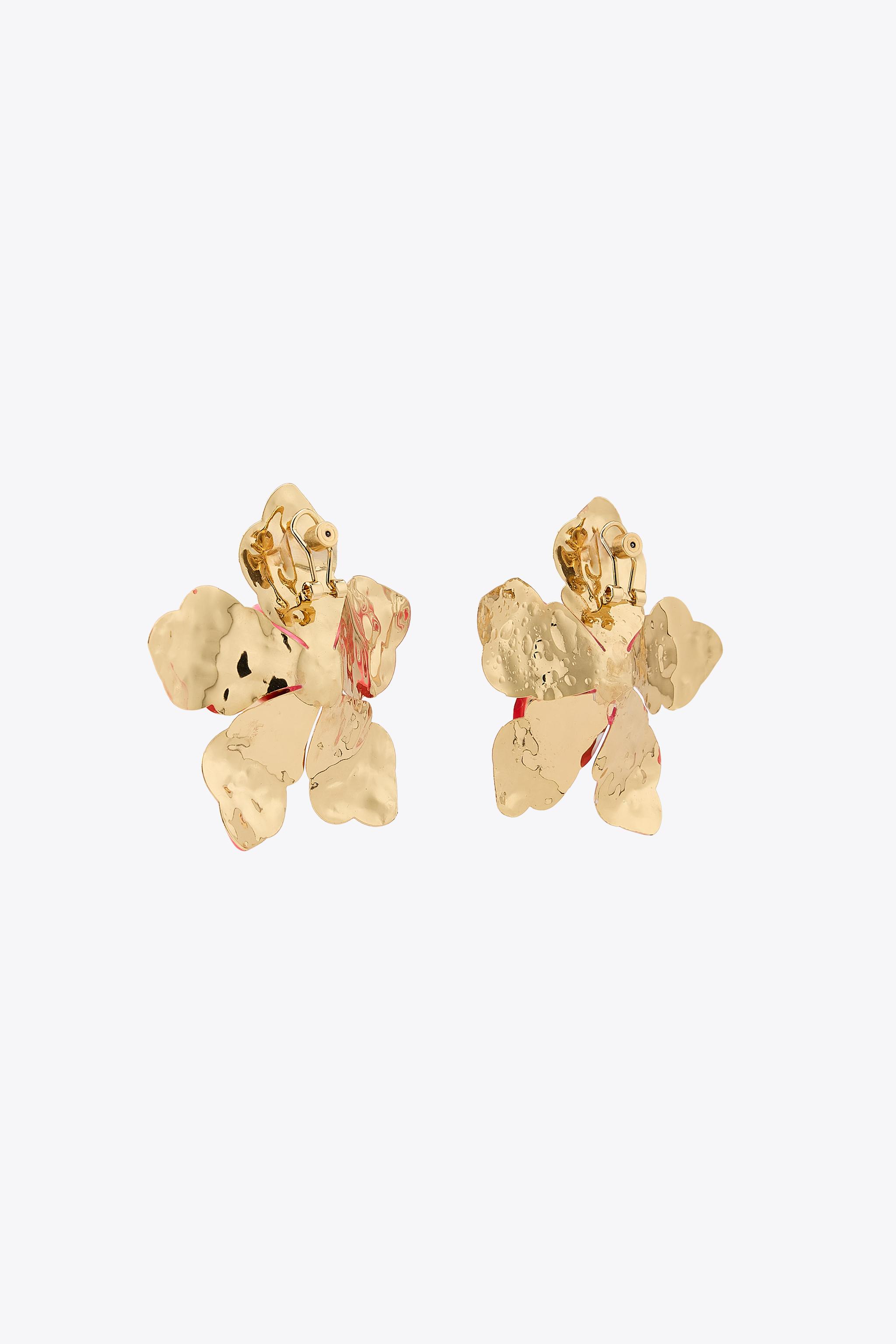 【日本未入荷】フラワーディテール エナメル加工 ピアス エナメル加工フラワーマキシピアス - ピンク | ZARA Japan / 日本