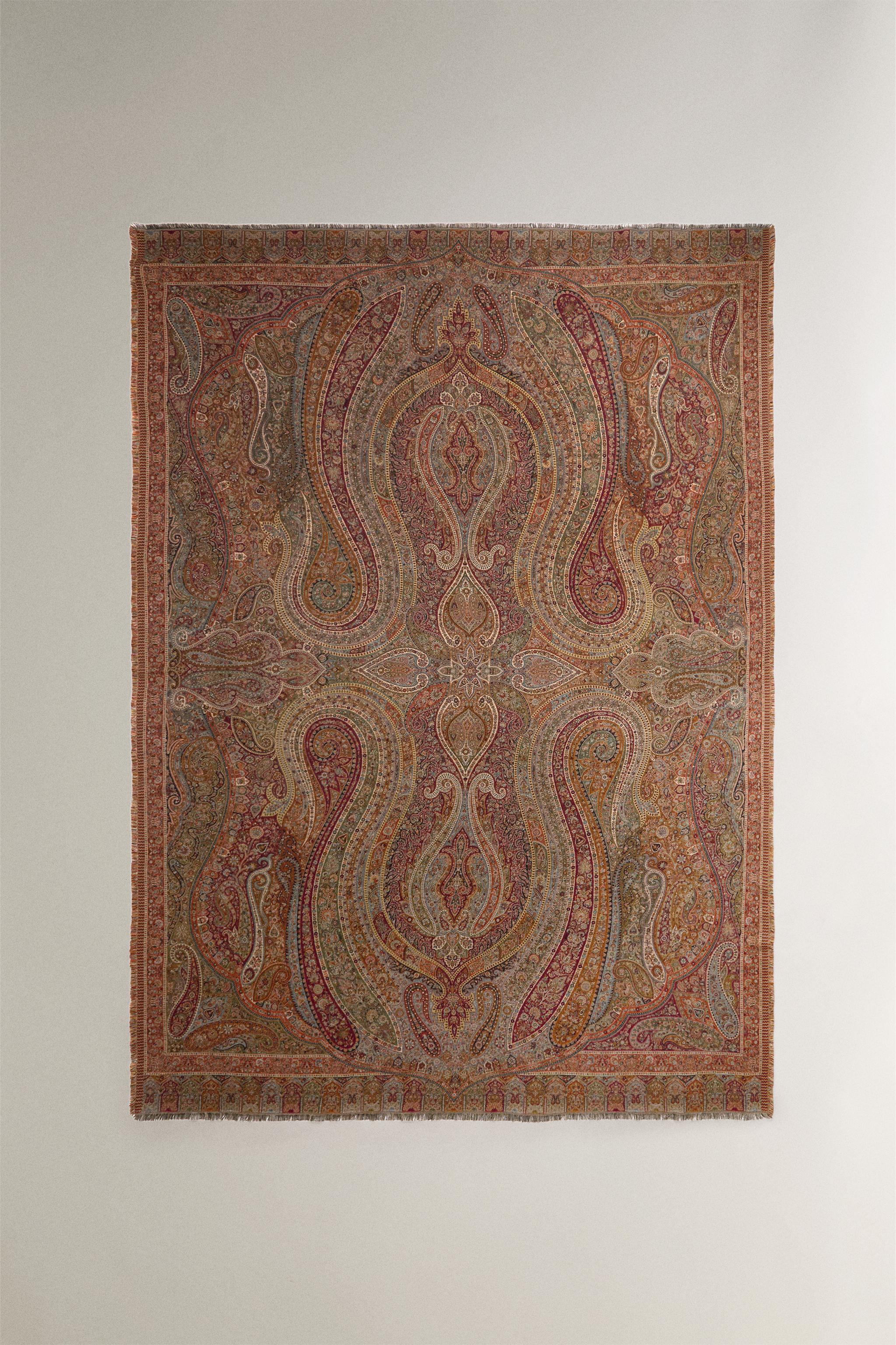 PAISLEY JACQUARD BLANKET — Brick