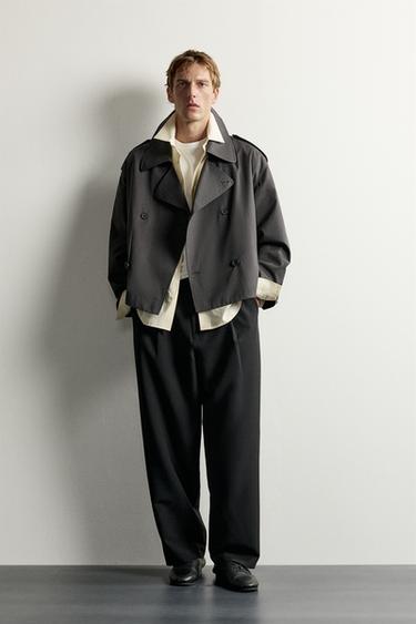 TRENCH CORTO TECNICO - Grigio antracite di Zara
