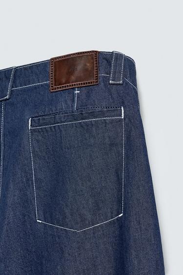EMBROIDERED STRIPE JEANS - Indigo by Zara - Image 9