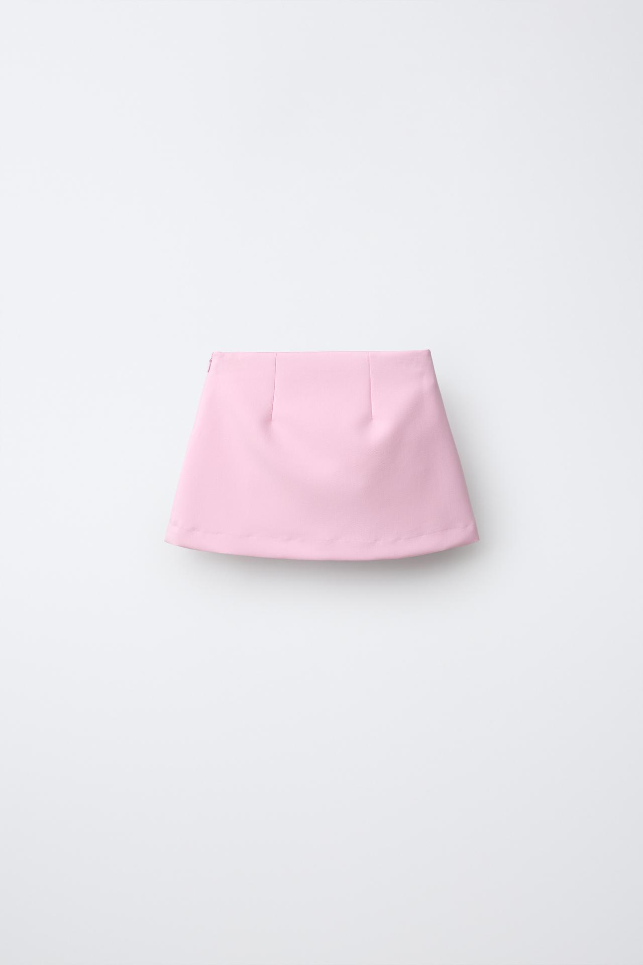 FROG FASTENING SKIRT — Pastel pink