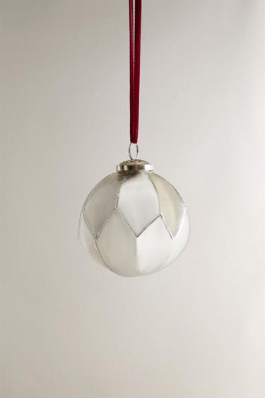 DIAMOND BAUBLE CHRISTMAS TREE DECORATION - Silver by Zara - Image 0