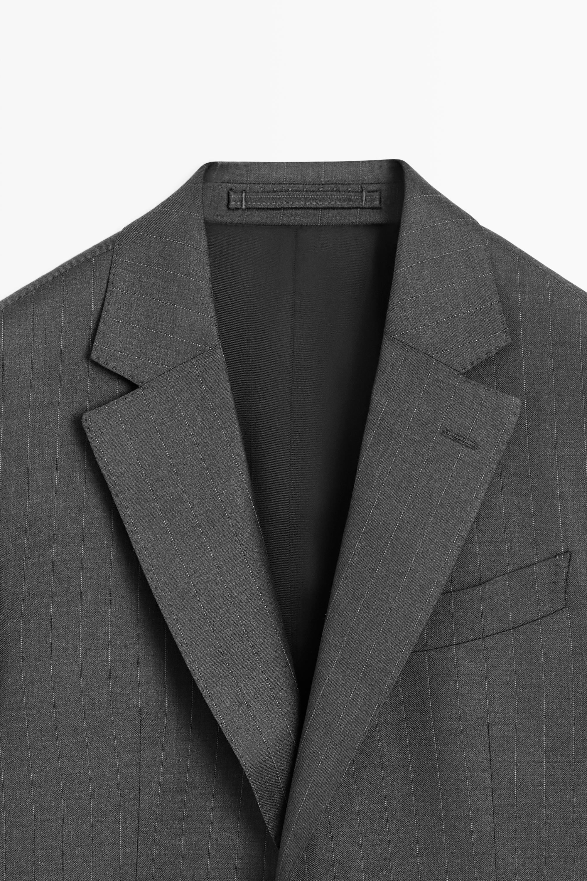100% wool striped suit blazer