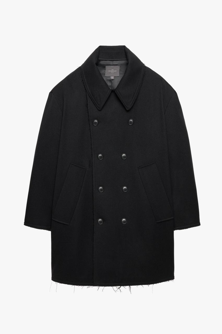 オーバーサイズフィット ウールコート X STEFANO PILATI - ブラック 