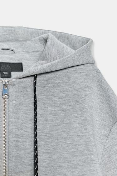 SWEAT BOMBER À CAPUCHE - Gris chiné de Zara - Image 9