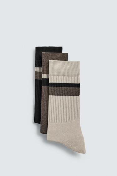 THREE-PACK OF STRIPED SOCKS - various by Zara