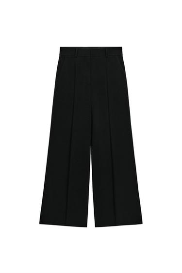 ZW COLLECTION STRAIGHT-LEG TROUSERS WITH SEAMS - Black by Zara