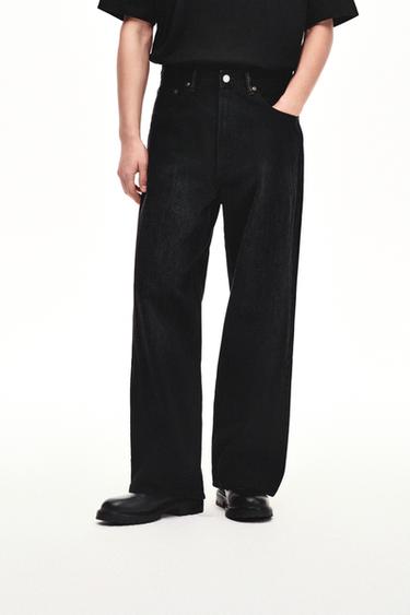 Zara 寬鬆版型牛仔褲 - 碳色