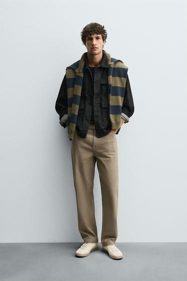 STRAIGHT-LEG TROUSERS - camel by Zara