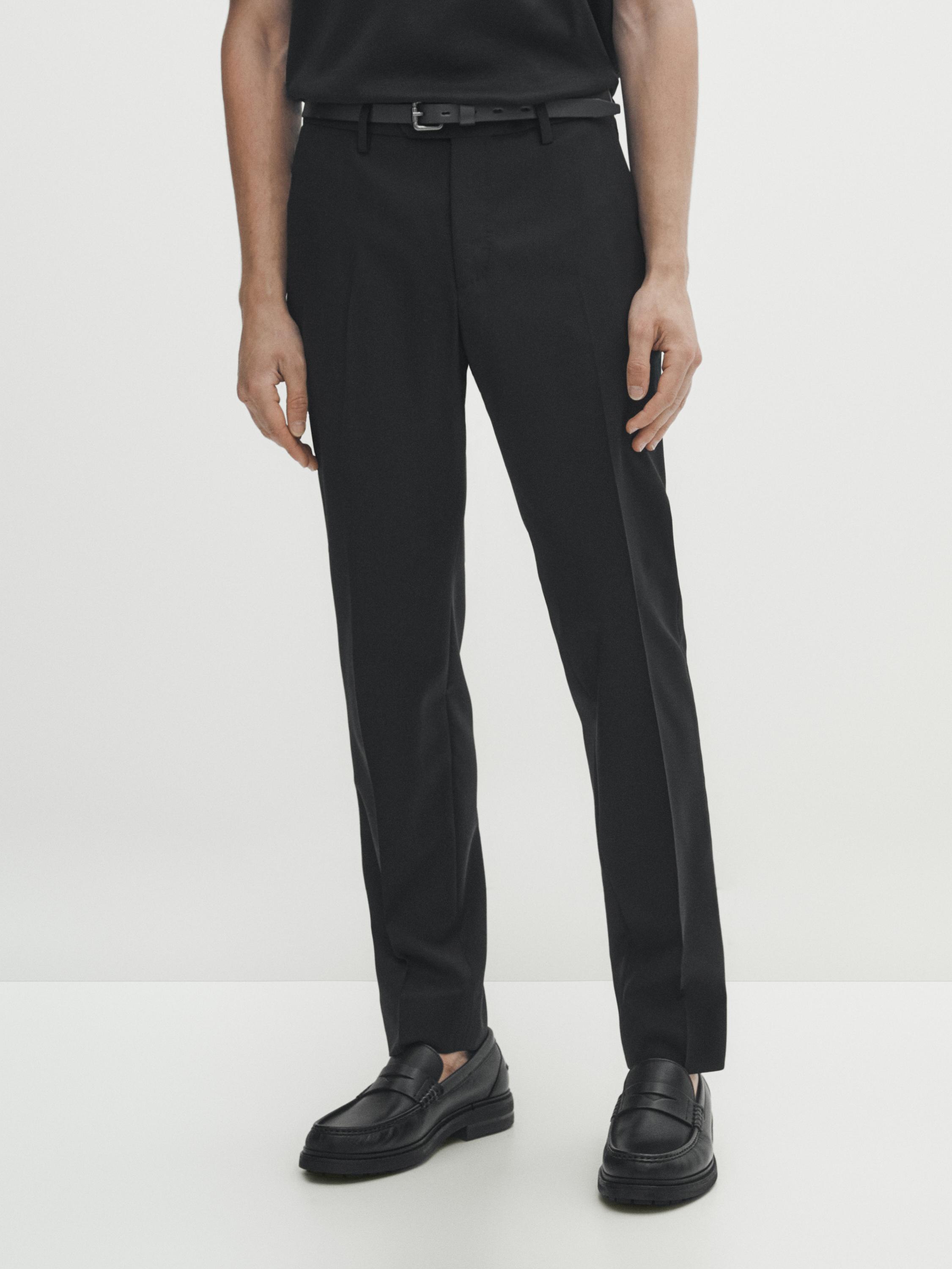 Bi-stretch wool suit trousers