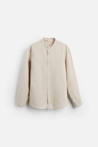 Zara LINEN - COTTON SHIRT - Light beige