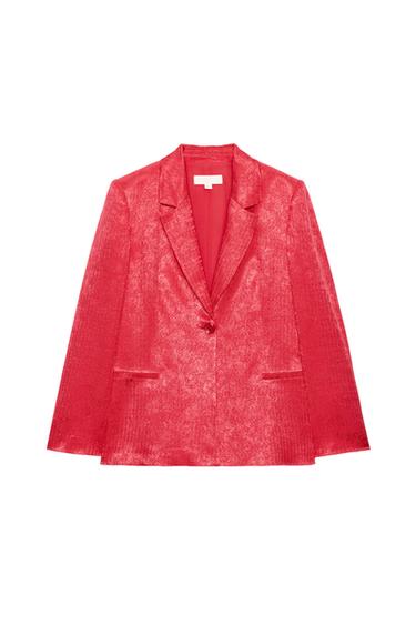 JACQUARD BLÉZER VÁLLTÖMÉSSEL – Málnaszín a ZARA-tól
