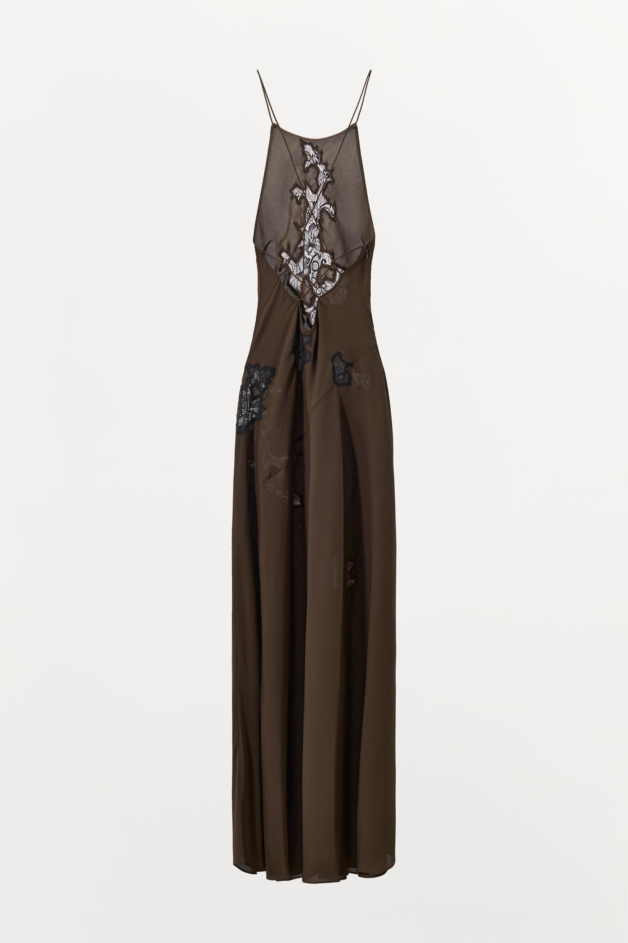 LACE HALTER DRESS - Brown | ZARA United States LACE HALTER DRESS - Brown | ZARA United States