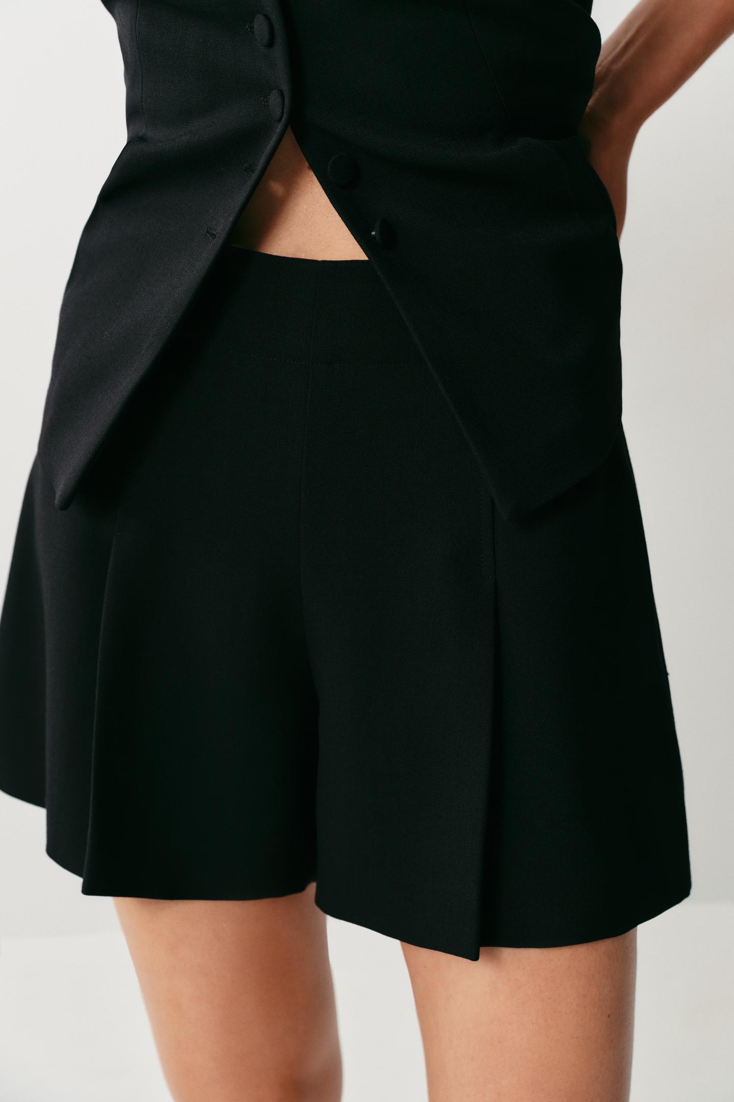 Женские шорты Zara Pleated, цвет: Чёрный — фото 2