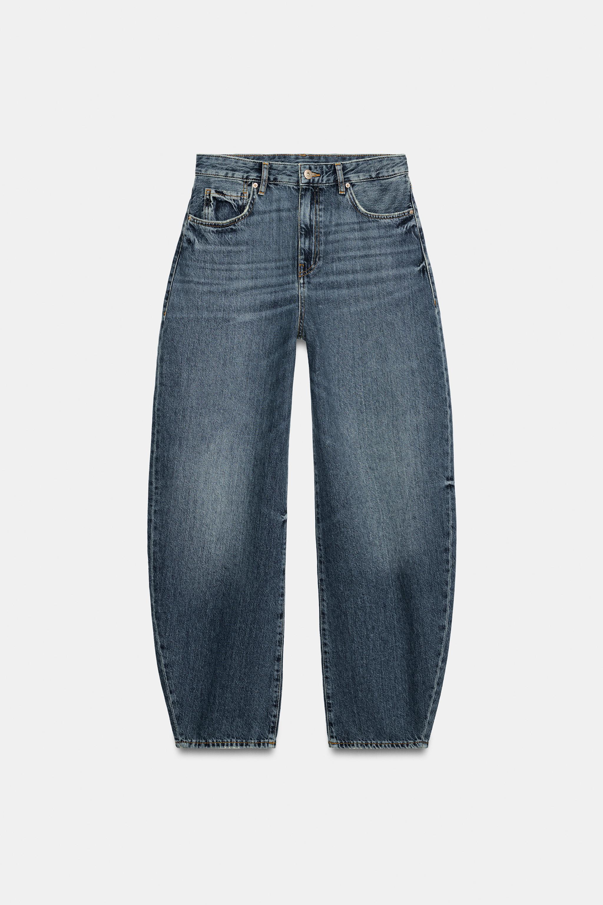 Женские джинсы Zara ZW COLLECTION MID-RISE CURVED STRAIGHT JEANS — фото 5
