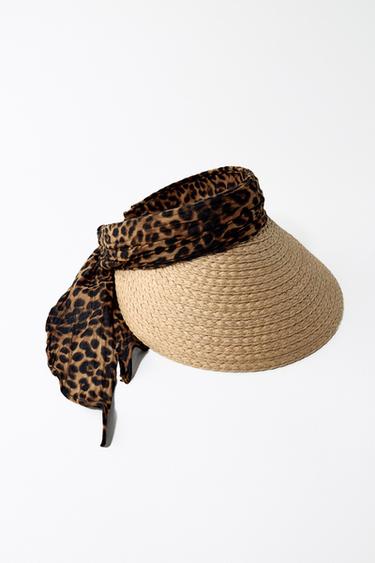 Zara ANIMAL PRINT SCARF VISOR - Leopard