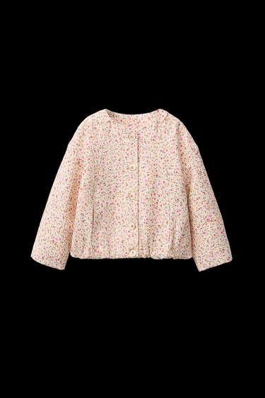Zara FLORAL JACKET - Ecru - Image 0