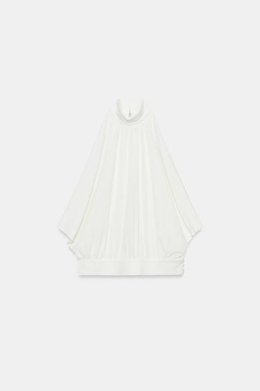 BALLOON HALTER TOP - Oyster-white by Zara