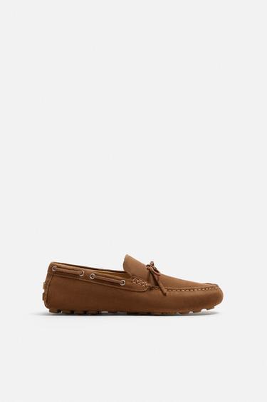 CASUAL LEATHER LOAFERS - Brown by Zara