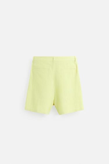 100% LINEN BERMUDA SHORTS - Lime by Zara - Image 6