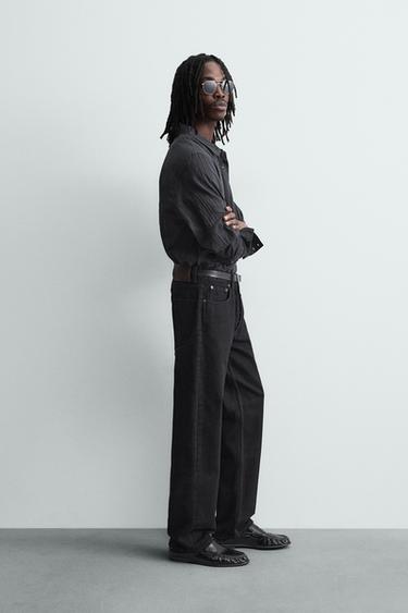 CHEMISE EN DENIM FLUIDE - Bleu pétrole de Zara - Image 3