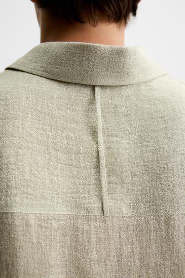CHEMISE RELAXED FIT MÉLANGE DE LIN - Vert sauge de Zara - Image 5