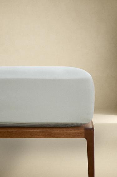 PERCALE FITTED SHEET | 30 CM HIGH (200 THREAD COUNT) - Duck green by Zara - Image 0