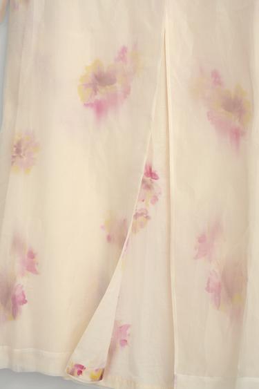 PRINTED SILK FROCK COAT - LIMITED EDITION - Oyster-white by Zara - Image 8