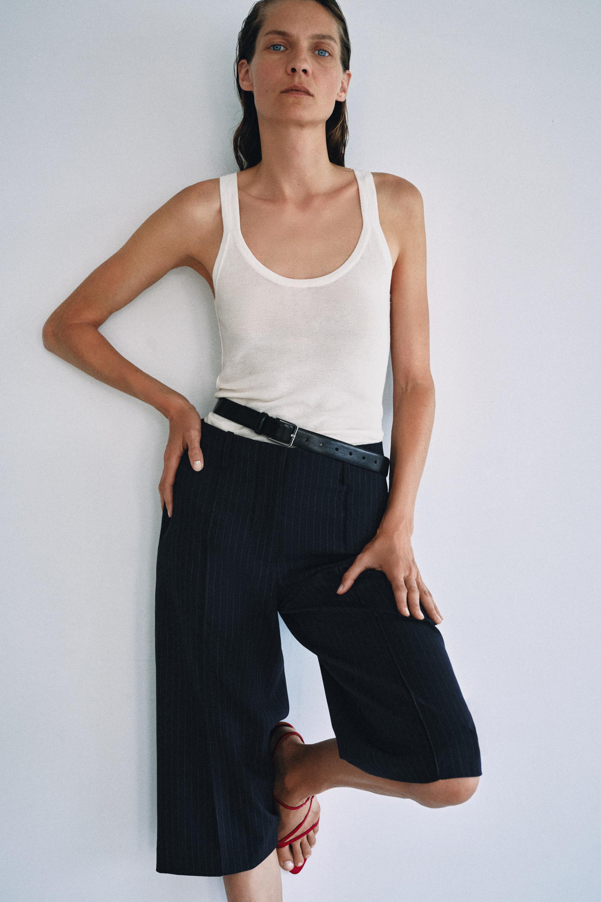 Женские шорты Zara ZW COLLECTION STRAIGHT PLEATED BERMUDA SHORTS — фото 2